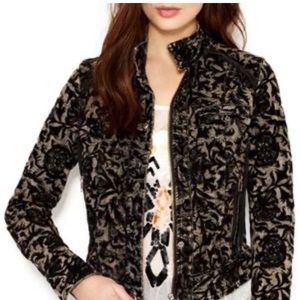 FREE PEOPLE MOTO JACKET COAT BLACK OLIVE GREEN- size 4